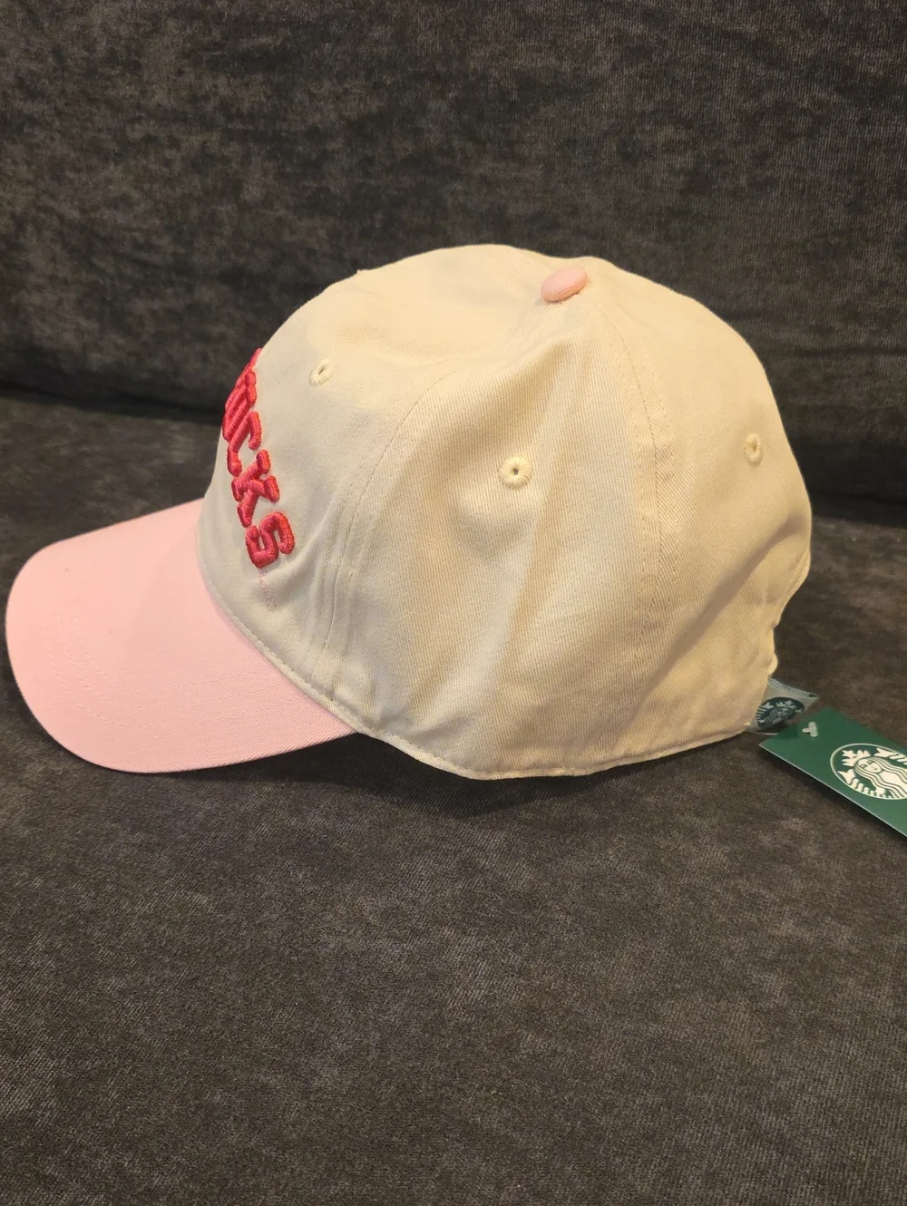 Starbucks Pink Hat & Pink Claw Clips